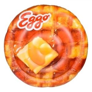 Giant Eggo Waffle 5 Feet Large Round Inflatable Pool Float Raft Tanning Lounger
